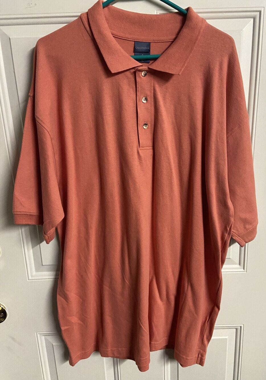 Delta Quail Hollow Golf Shirt Mens Size XL Salmon Polo Collared